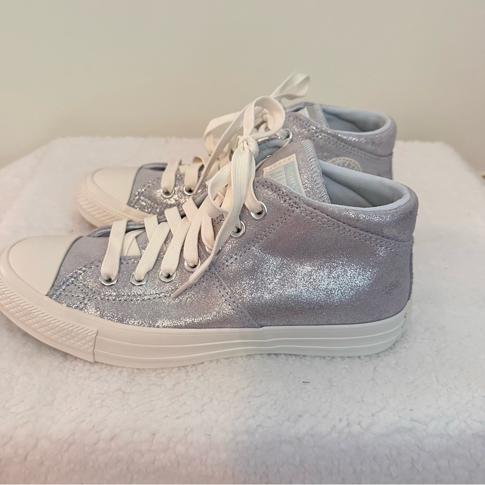 Converse Metallic Silver High-Tops - Picture 3 of 11